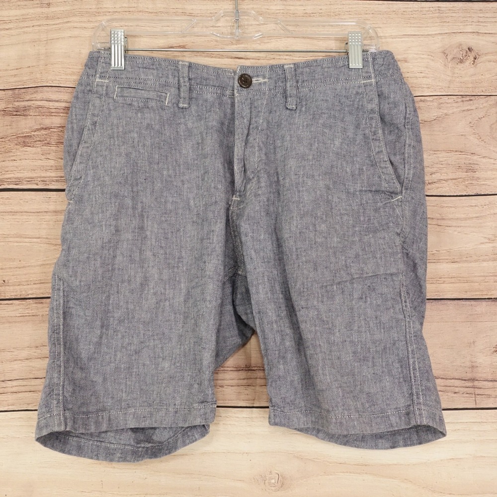 Lucky Brand Shorts Mens 30 Blue Chambray Flat Front Casual 11395